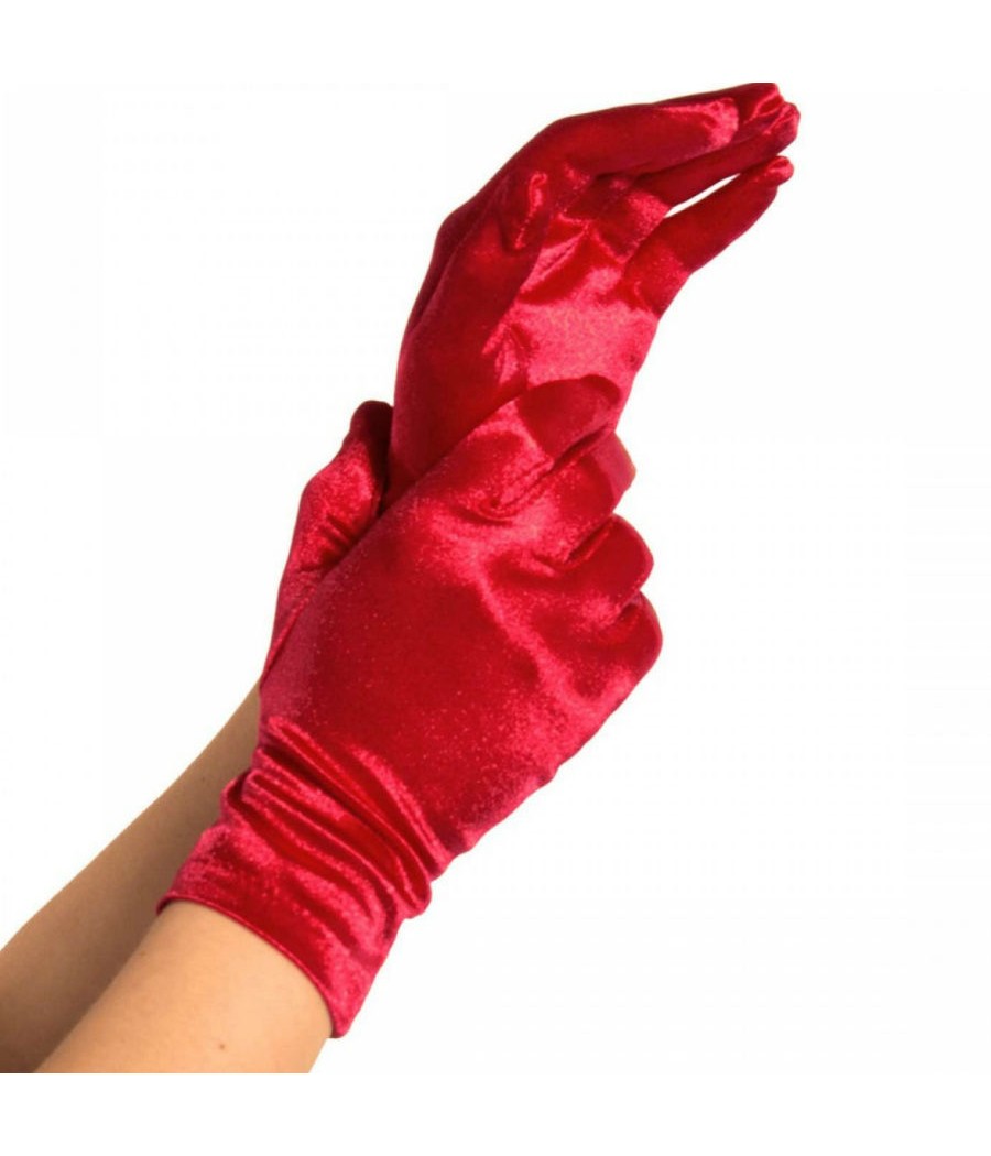 LEG AVENUE - GANTS SATIN ROUGE